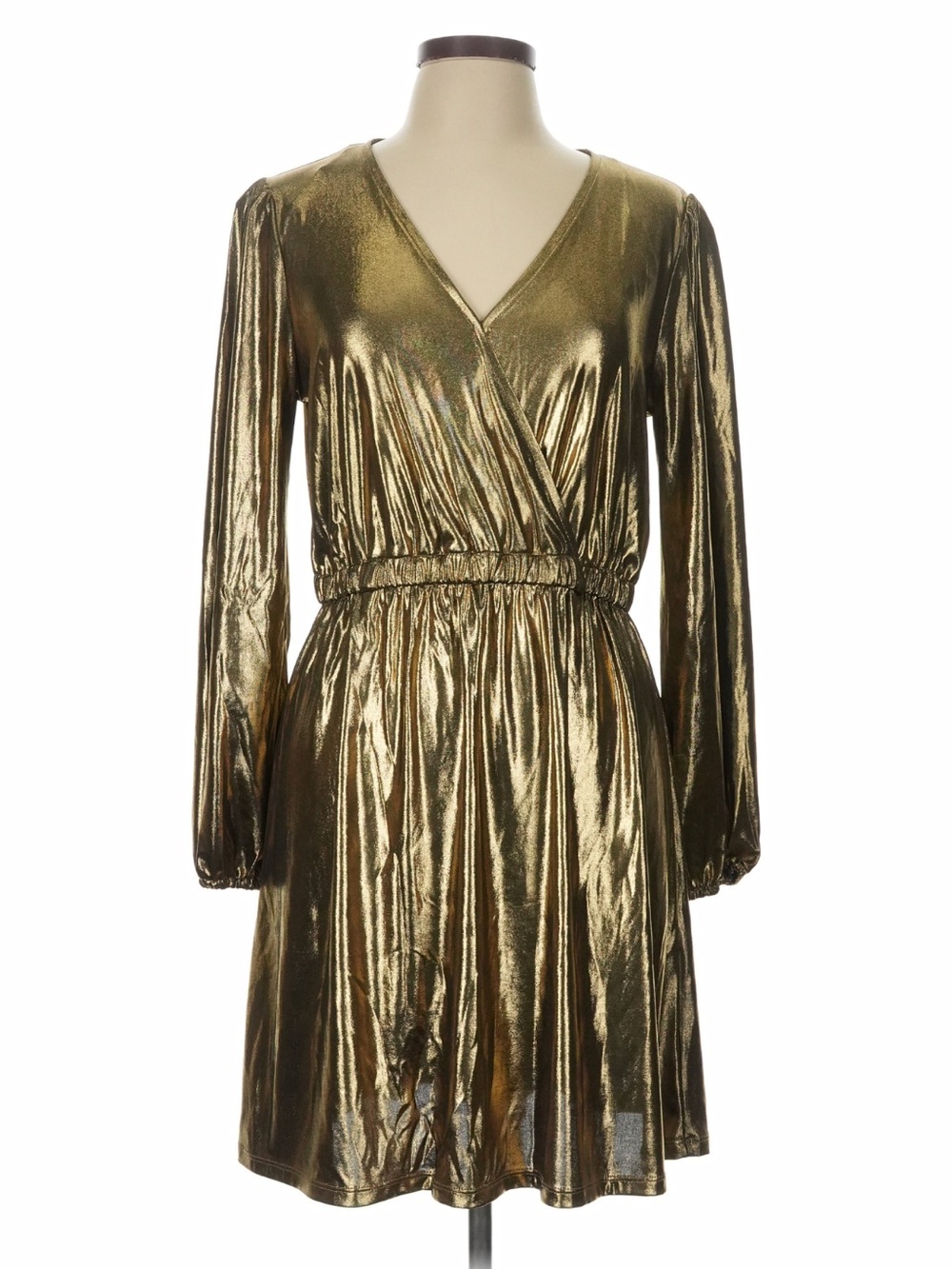 Michael Kors Antique Brass Faux Wrap Dress